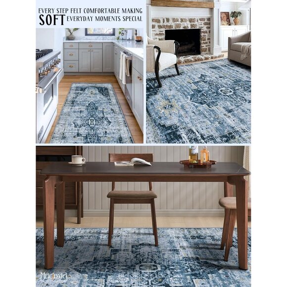 ✨Home Grey Area Rug Door Mat Entryway Small Soft Slip Washable Oriental Carpet - Picture 7 of 8